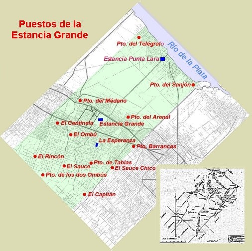 Ubicación de los puestos de la estancia